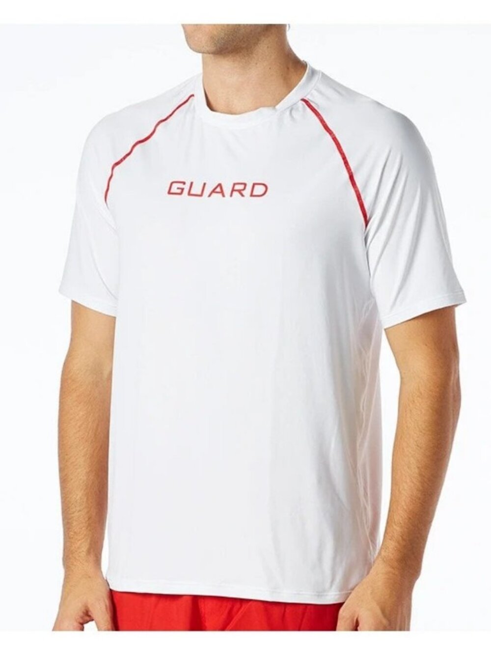 TYR Mens Guard+ Rashguard Top Durafast UPF 50+ Short Sleeve White L